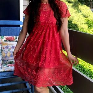 Listicle Coral Colored Spring Dress